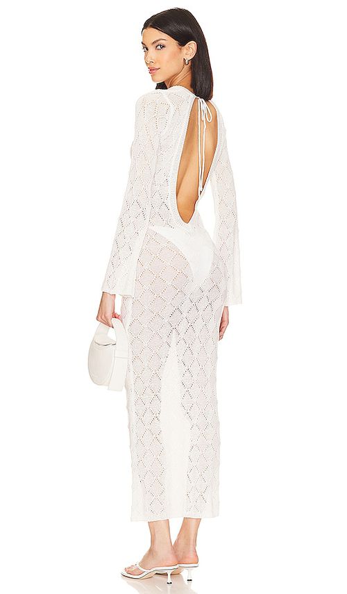 MORE TO COME Dylan Deep V Maxi Dress in Ivory. - S also in