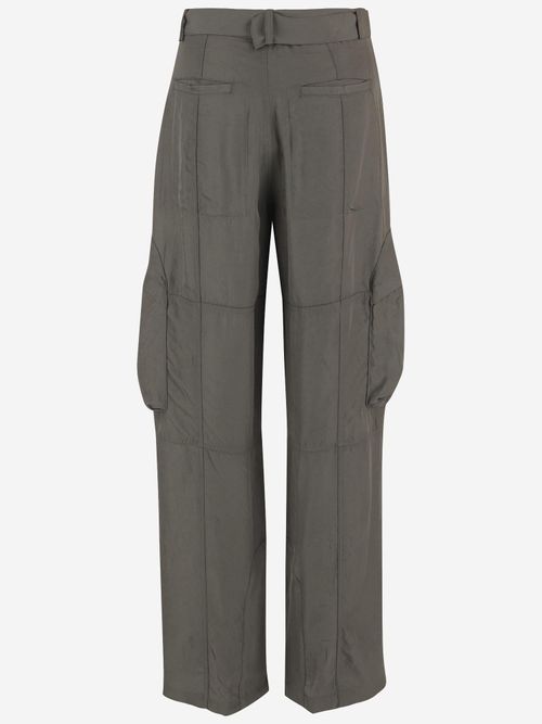 Multipocket Acetate Trousers — Khaki