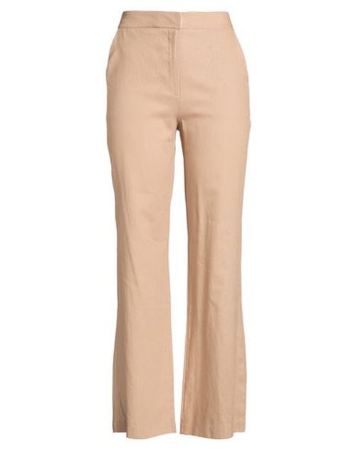 B. yu Woman Pants Sand Size L Linen, Viscose