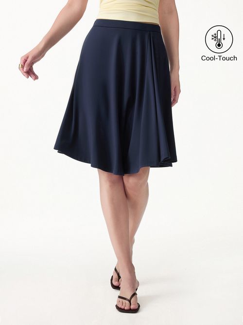 CoolTouch Ponte Circle Skirt with Pockets - Midnight Navy