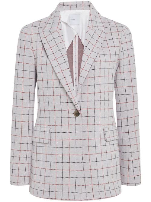 Check-pattern blazer - Neutrals