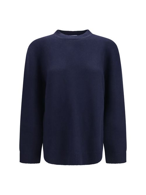 Suede Elbow Patches Sweater — Navy