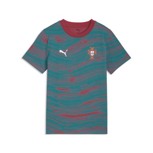 PUMA Portugal ftblCulture Printed Tee Youth, Football, Club Red/Green Lagoon, 5-6Y