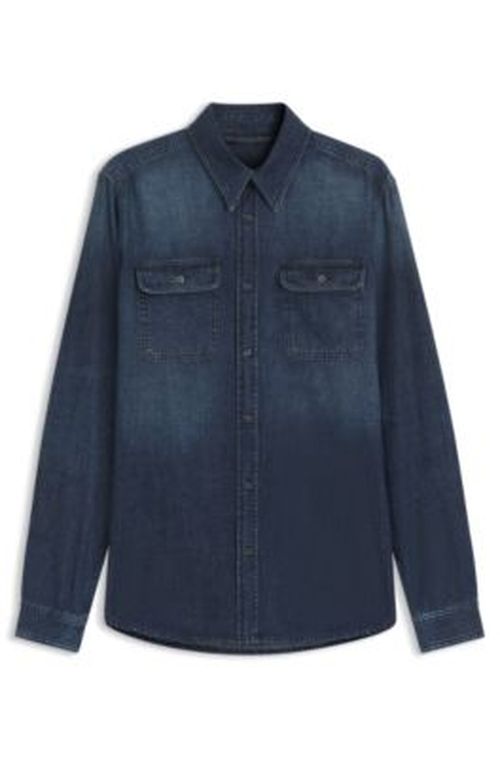 BOSS BECKHAM x shirt in blue denim - Blue Men's Casua