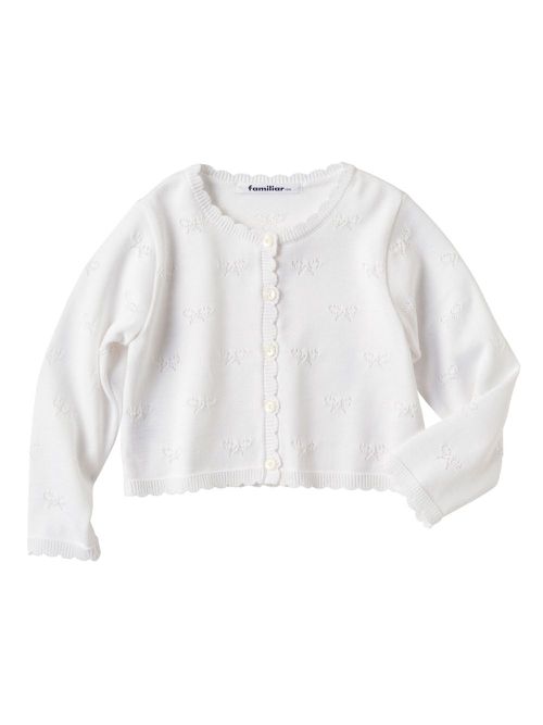 Scalloped pointelle-knit cardigan - White