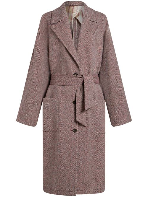 Belted wool coat - Red