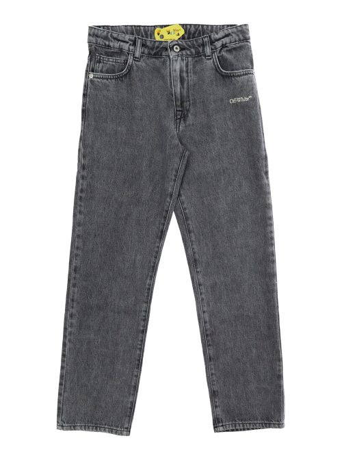 Five-Pocket Cotton Jeans — Gray