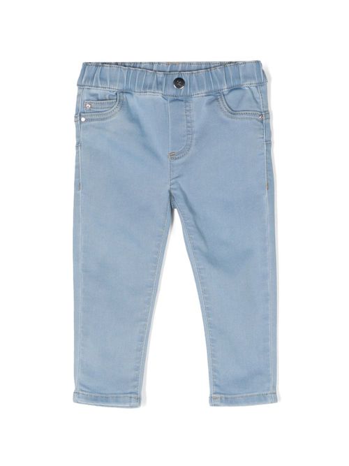 Rhinestone-logo skinny jeans - Blue