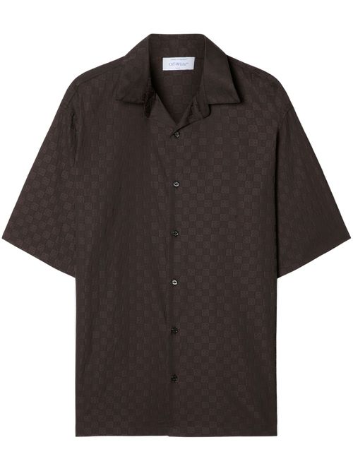 Damier Cot-jacquard shirt - Brown