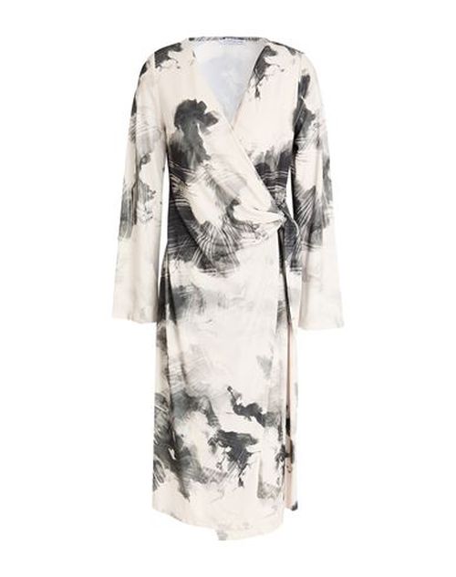 Woman Midi dress Beige Size 12 Polyester, Elastane
