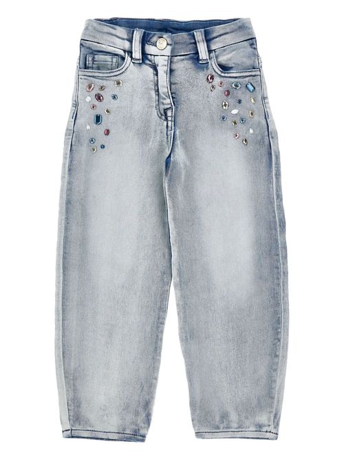 Gems-detail jeans - Blue