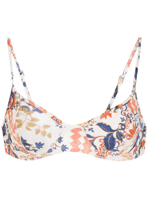 Cassis graphic-print bikini top - Neutrals
