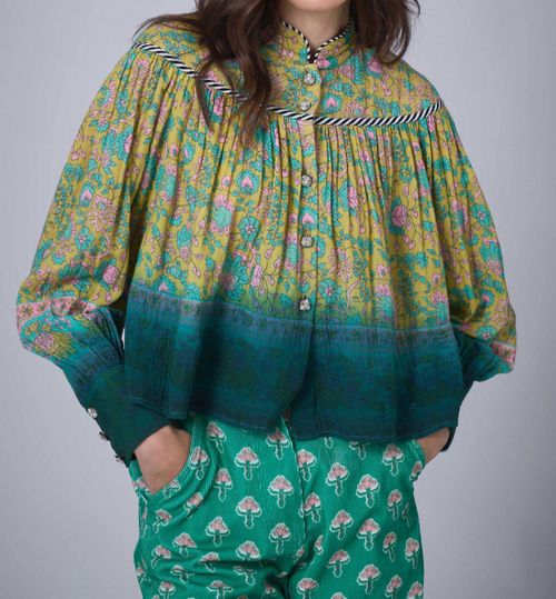 Bohemian Hindi Top In Kaki
