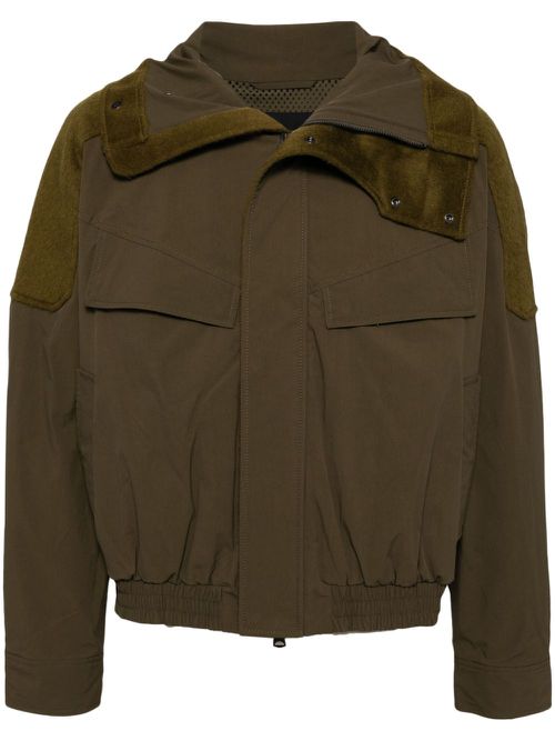 Splicing cropped jacket - Green