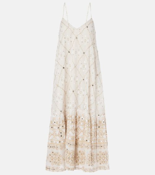 Mosaic printed cotton midi dress