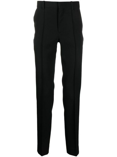 Slim-cut wool trousers - Black