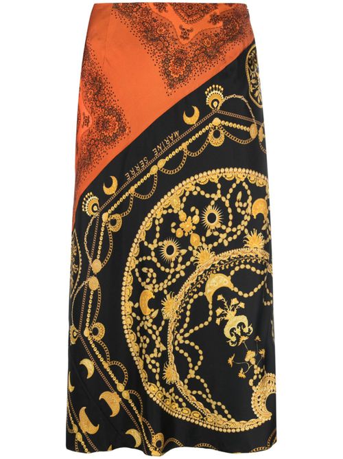 Ornament Jewelry silk skirt - Black