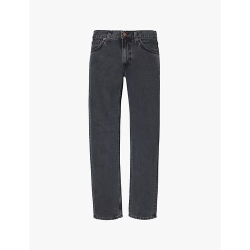 Mens Black Cliffs Gritty Jackson Brand-tab Straight-leg Regular-fit Denim