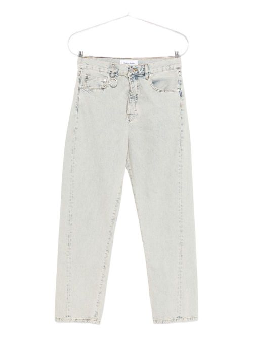 Ring-detail straight jeans - Blue