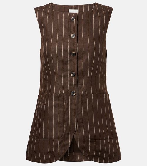 Emma pinstripe linen top