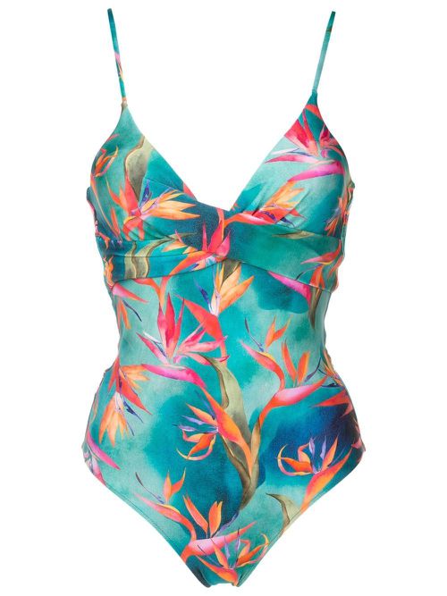 Bianca graphic-print swimsuit - Blue