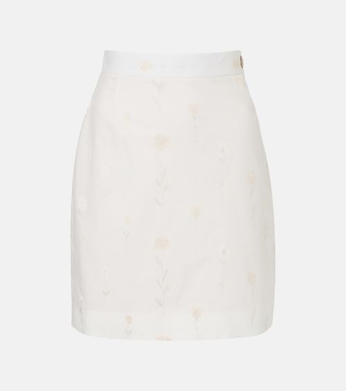Floral cotton-blend miniskirt