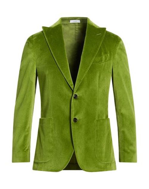Man Blazer Lime green Size 36 Cotton, Elastane