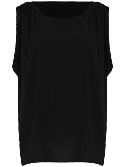 Draped-detail top - Black