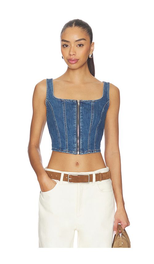 LEVI'S Seamed Zip Bustier in Navy. L. Also in S