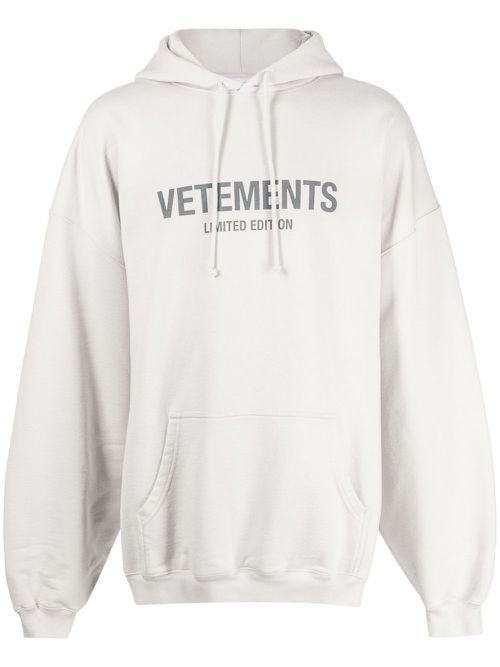 Logo-print drawstring hoodie - Grey