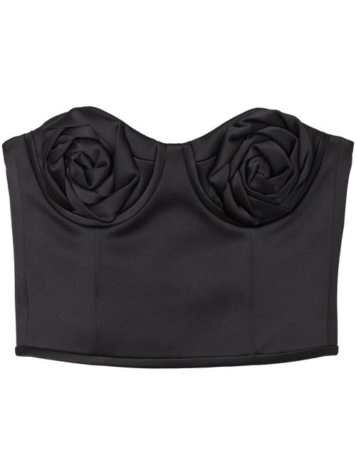 The Duchess Satin Rose corset - Black
