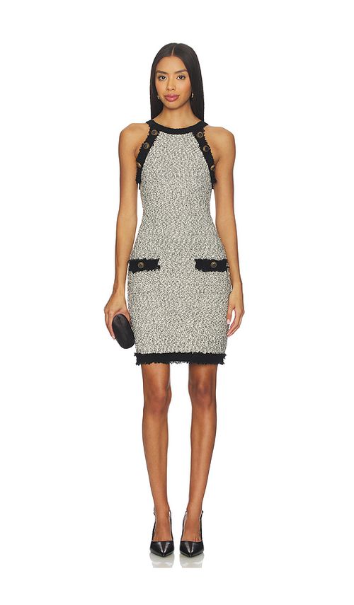 L'AGENCE Alanna Knit Shift Dress in White & Black. XS also in L, M