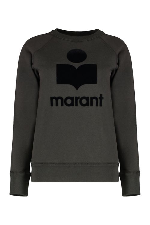 Millyny Logo Velvet-Effect Sweatshirt with Ribbed Trim