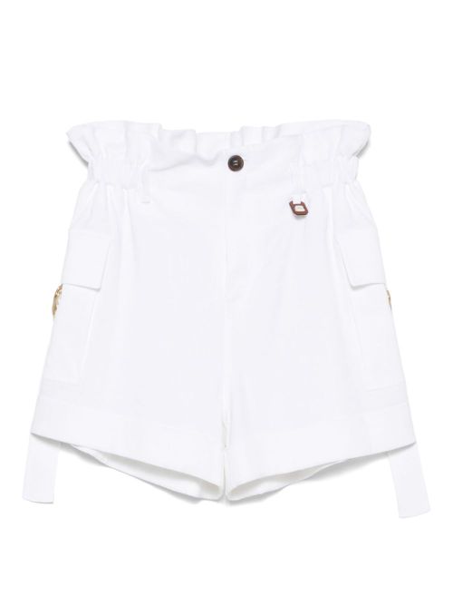 Lorena Antoniazzi D-ring detail shorts - White