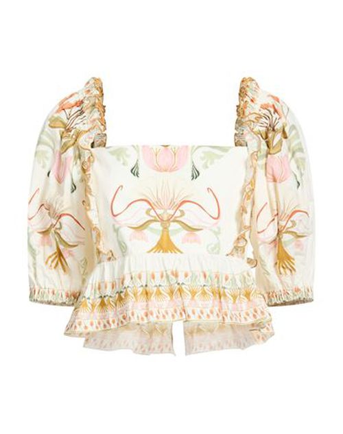Woman Top Ivory Size 4 Cotton