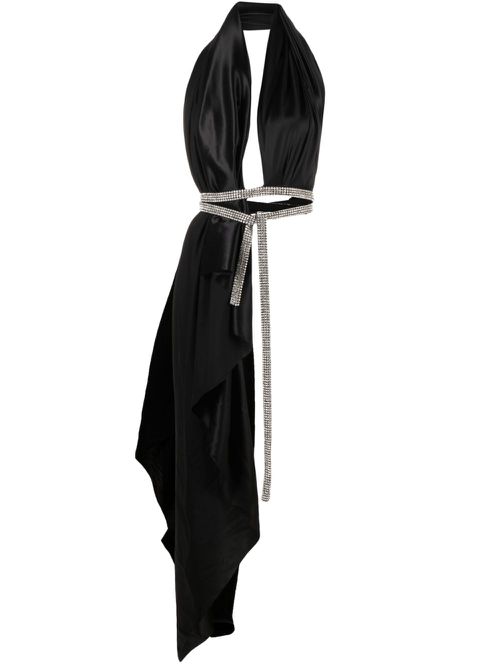 Bianca rhinestone-embellished backless top - Black