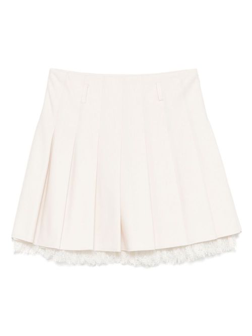 Lace-detailing mini skirt - Neutrals