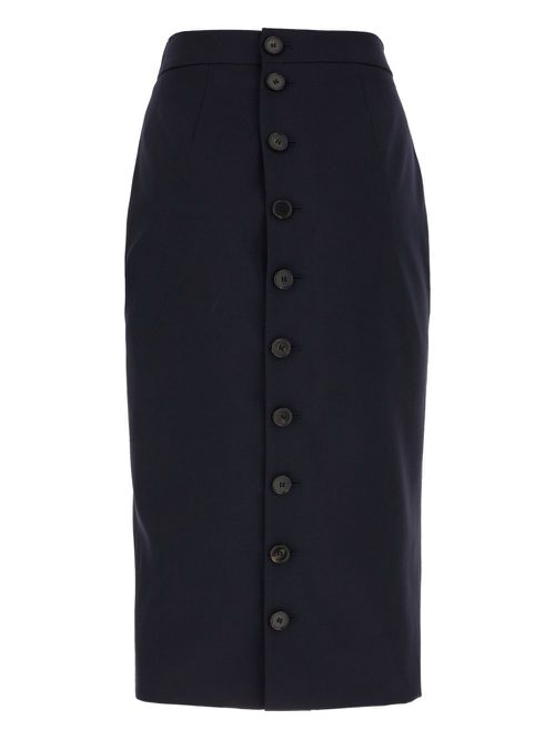 Alexander McQueen button-front pencil skirt - Blue