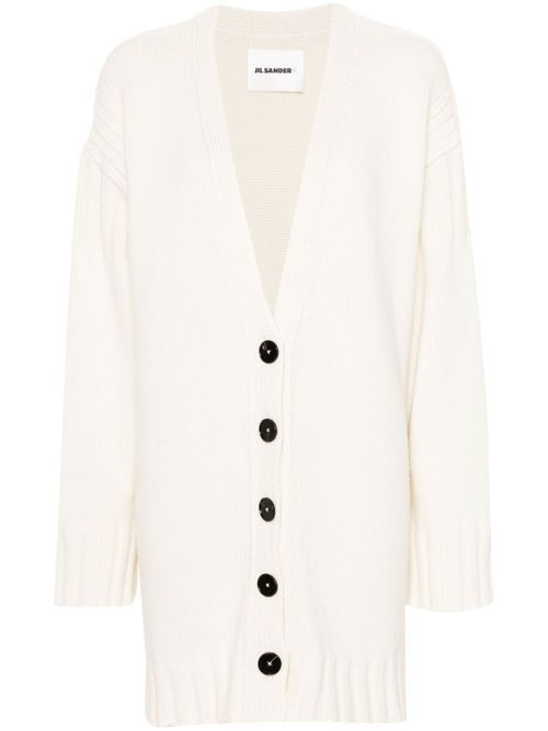V-neck cashmere cardigan - White