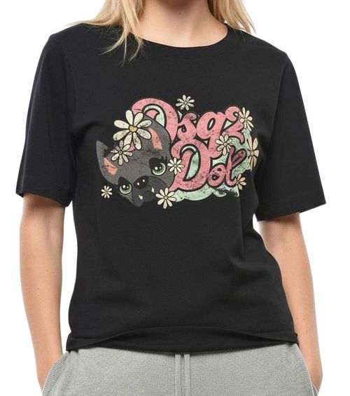 Black Graphic Crew Neck T-Shirt