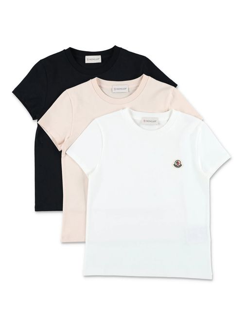 Kids Crewneck T-Shirt with Logo Patch, Short Sleeves (100% Cotton)