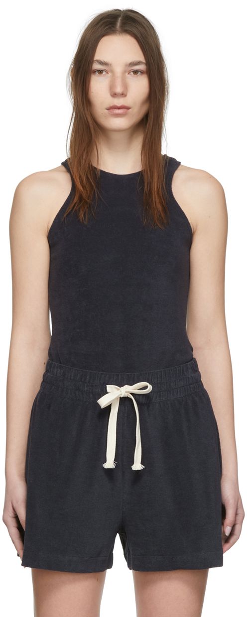 Navy terry bodysuit