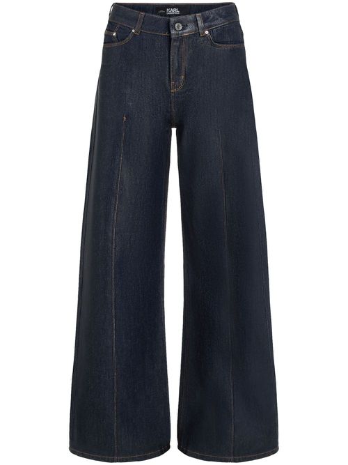 Coated wide-leg jeans - Black