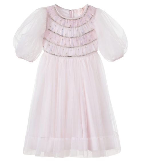 Opaline embellished tulle dress