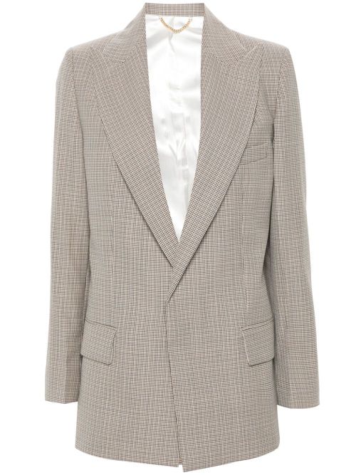 Puppytooth peak-lapel blazer - Neutrals