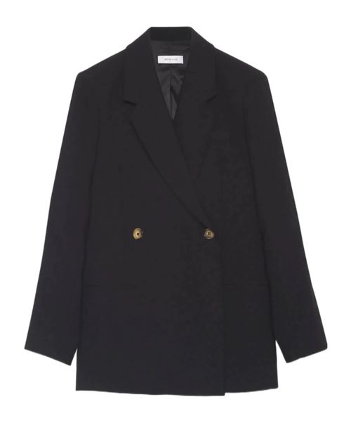 Kaia double-breasted cotton blazer