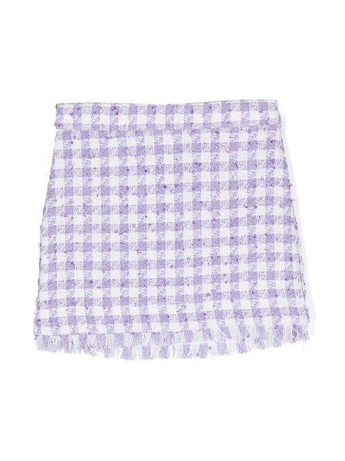 Frayed tweed miniskirt - Purple