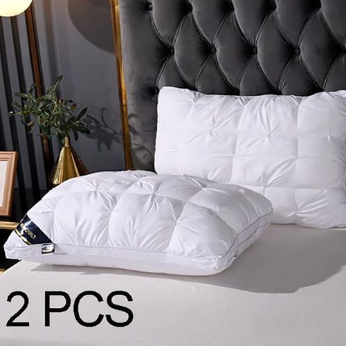 TEMU 2pcs Pillows For Bed, Pillow New Upgraded, Pillows For Sleeping, Used All Year Round, Non-collapsing High Pillow Core, Deep Sleep Neck Support