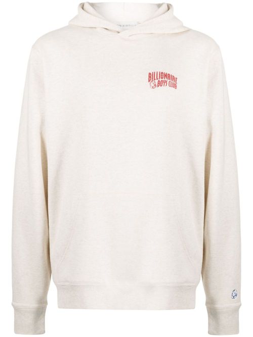 Small Arch logo-print cotton hoodie - White