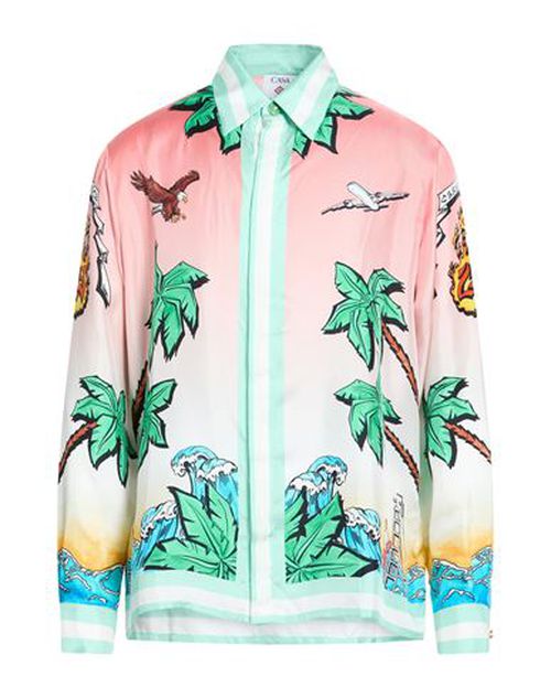 Man Shirt Pink Size L Silk